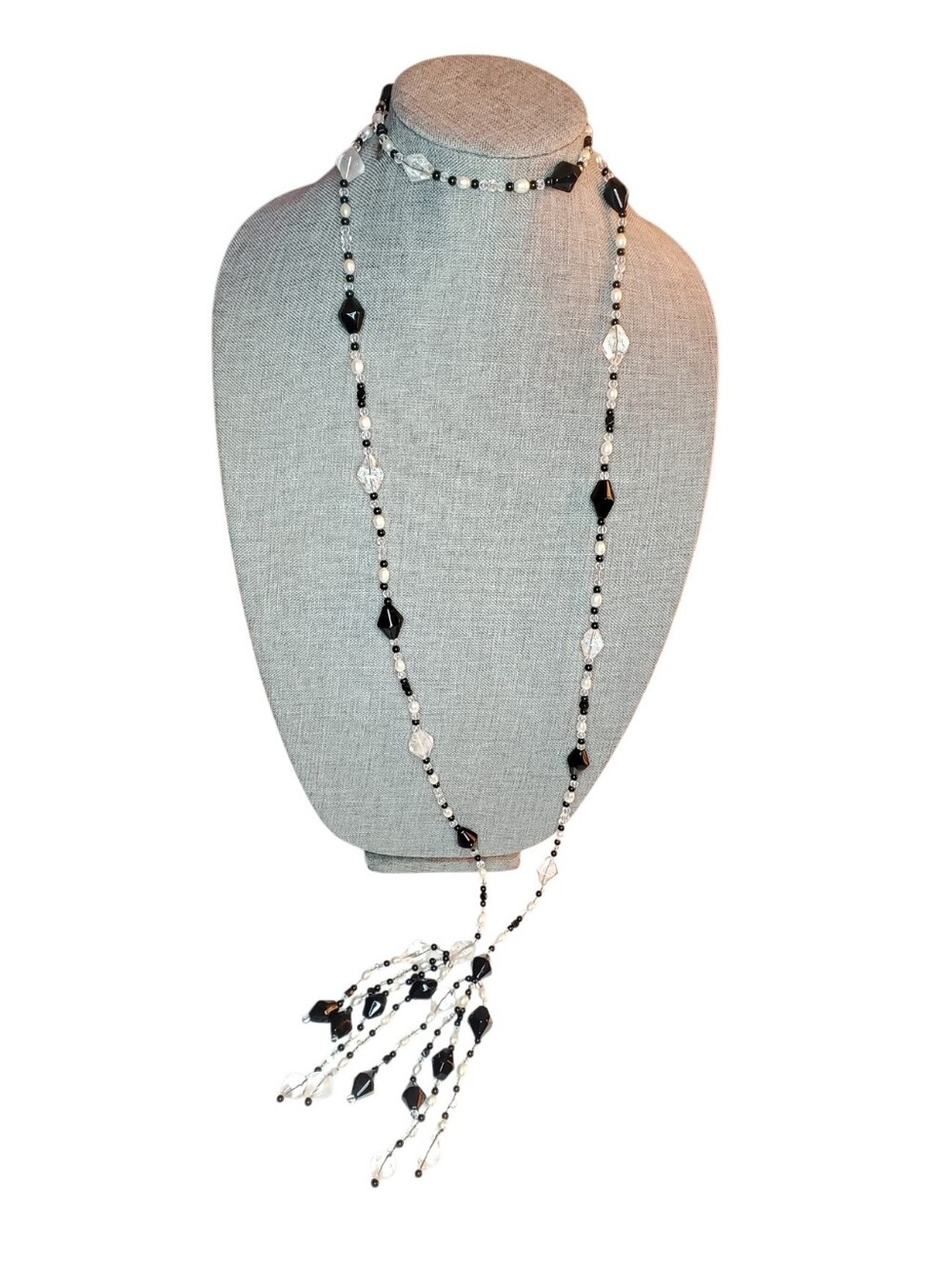 Vtg. RARE SAJEN All Gemstones Lariat Necklace